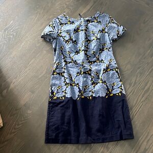 Boden Blue and Yellow Floral Mini Dress